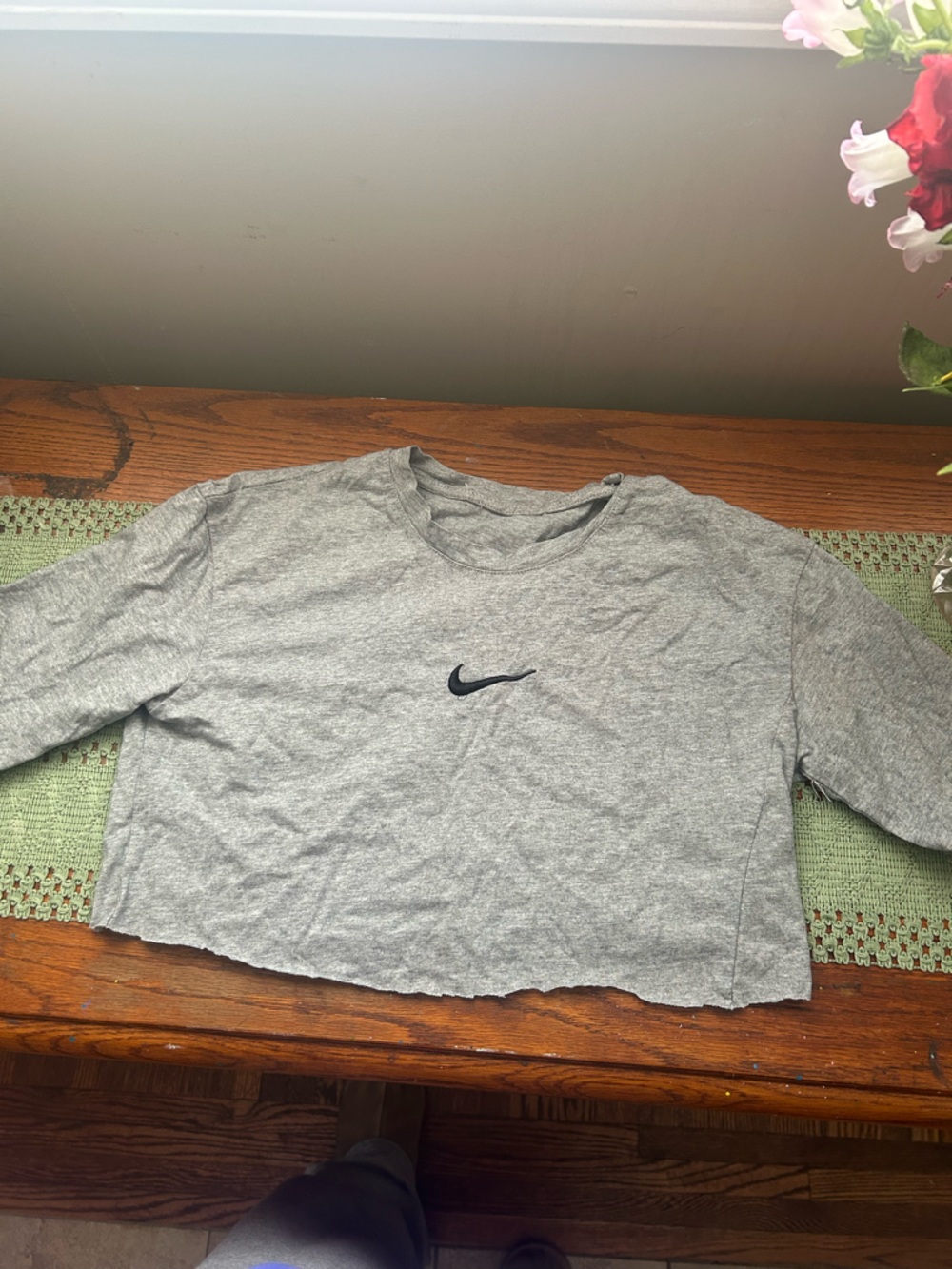 Nike Gray Crewneck Sweatshirt with Black Swoosh Logo